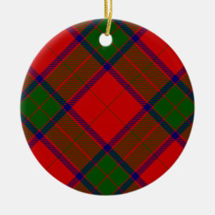 Robertson tartan red green plaid ceramic tree decoration