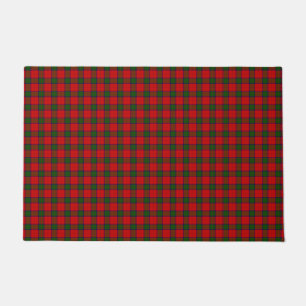 Robertson tartan red green plaid doormat