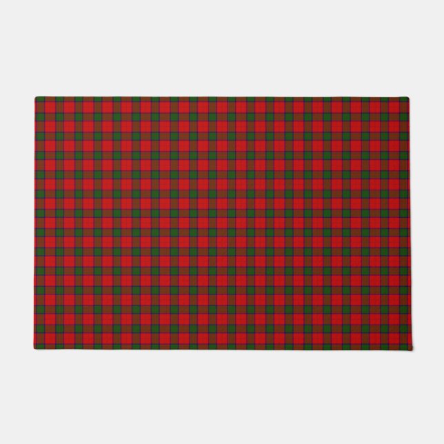 Robertson tartan red green plaid doormat (Front)
