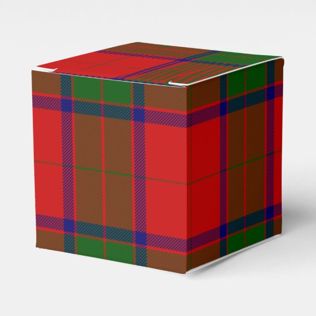 Robertson tartan red green plaid favour box (Front Side)
