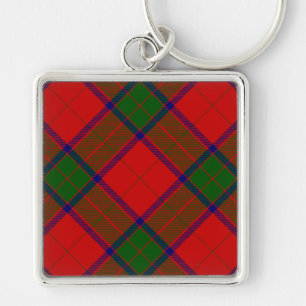 Robertson tartan red green plaid key ring