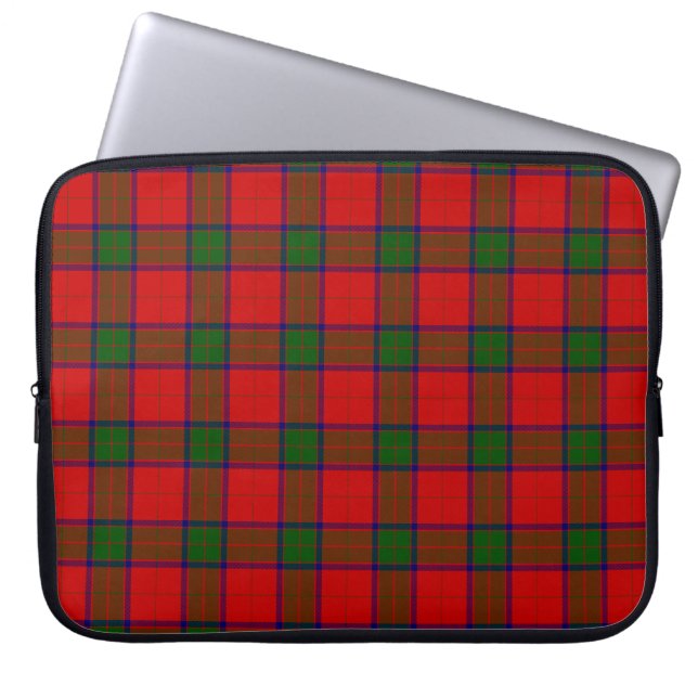 Robertson tartan red green plaid laptop sleeve (Front)