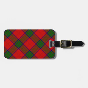 Robertson tartan red green plaid luggage tag