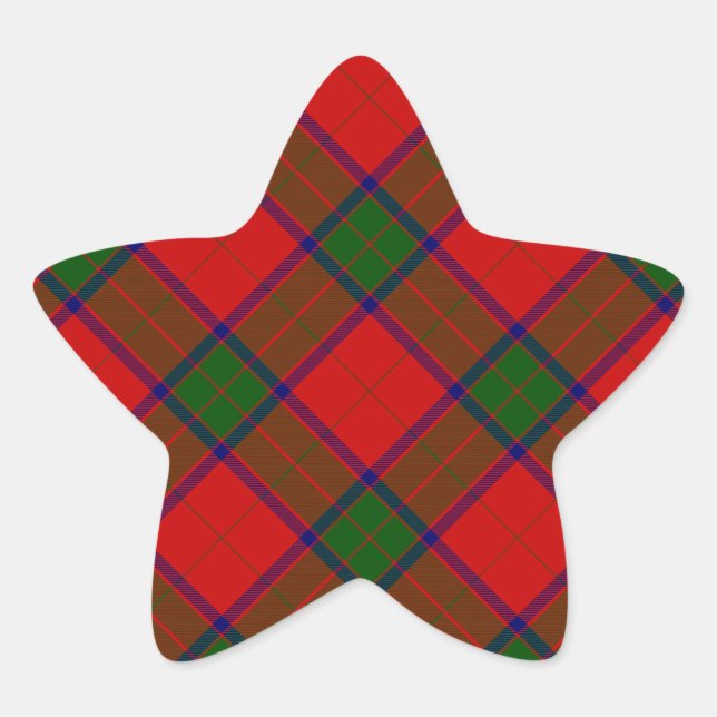 Robertson tartan red green plaid star sticker (Front)