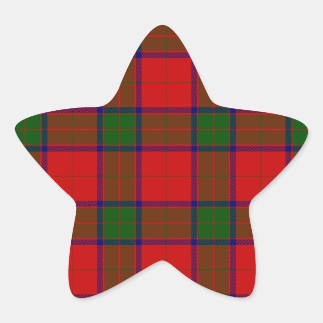 Robertson tartan red green plaid star sticker (Front)