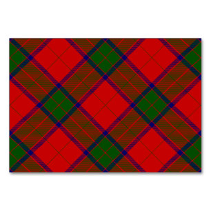 Robertson tartan red green plaid table number