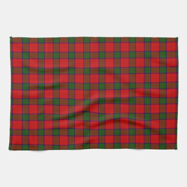 Robertson tartan red green plaid tea towel (Horizontal)