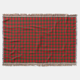 Robertson tartan red green plaid throw blanket