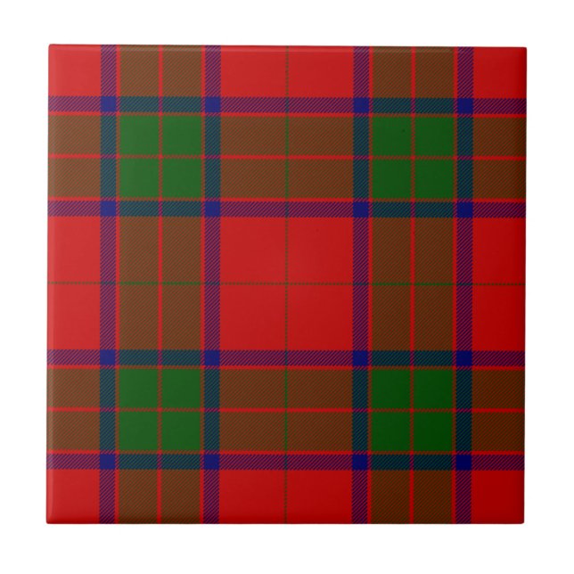 Robertson tartan red green plaid tile (Front)