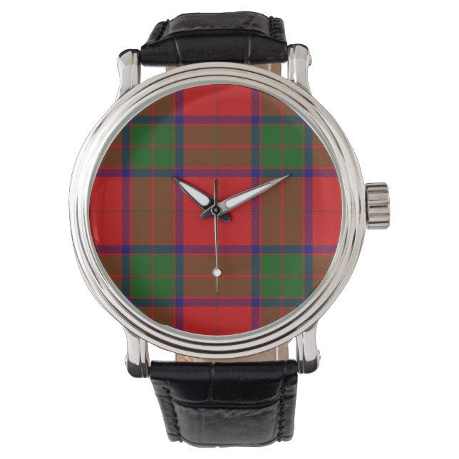 Robertson tartan red green plaid watch (Front)
