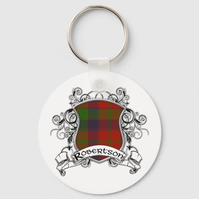 Robertson Tartan Shield Key Ring (Front)