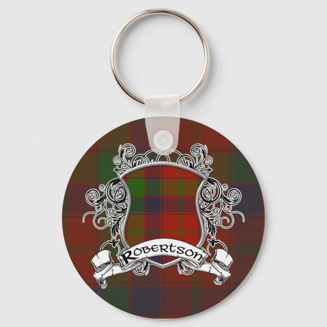 Robertson Tartan Shield Key Ring (Front)