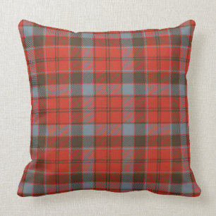 Robertson Weathered Tartan Plaid Red Pattern  Cushion