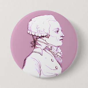 Robespierre profile in Rose 7.5 Cm Round Badge