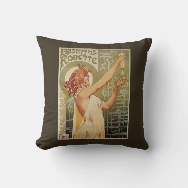 Robette Absinthe Advertisement Poster Cushion (Front)