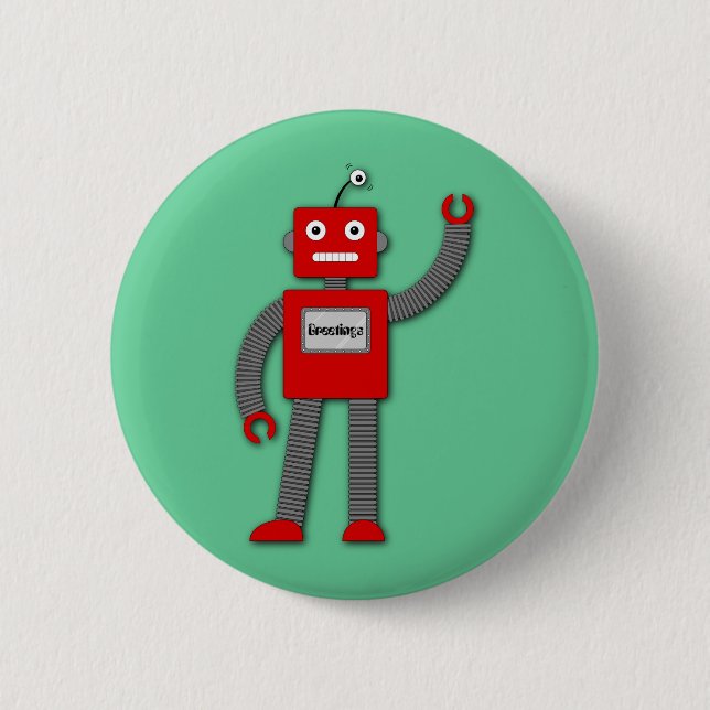 Robi the Retro Robot Button (Front)