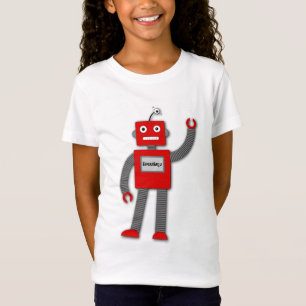 Robi the Retro Robot Girl's Fitted Tee