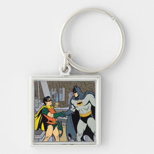 Robin And Batman Handshake Key Ring (Front)