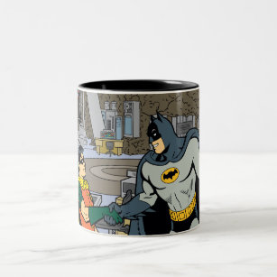Robin And Batman Handshake Two-Tone Coffee Mug