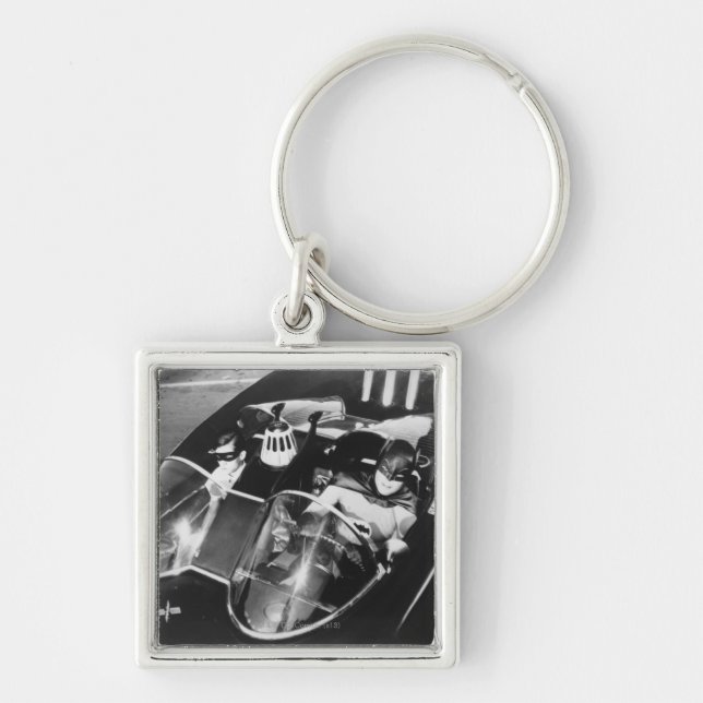 Robin and Batman in Batmobile Key Ring (Front)