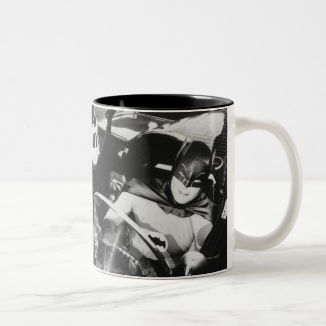 Robin and Batman in Batmobile Two-Tone Coffee Mug (Right)