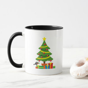 Robin And Colorful Presents Under Christmas Tree Mug