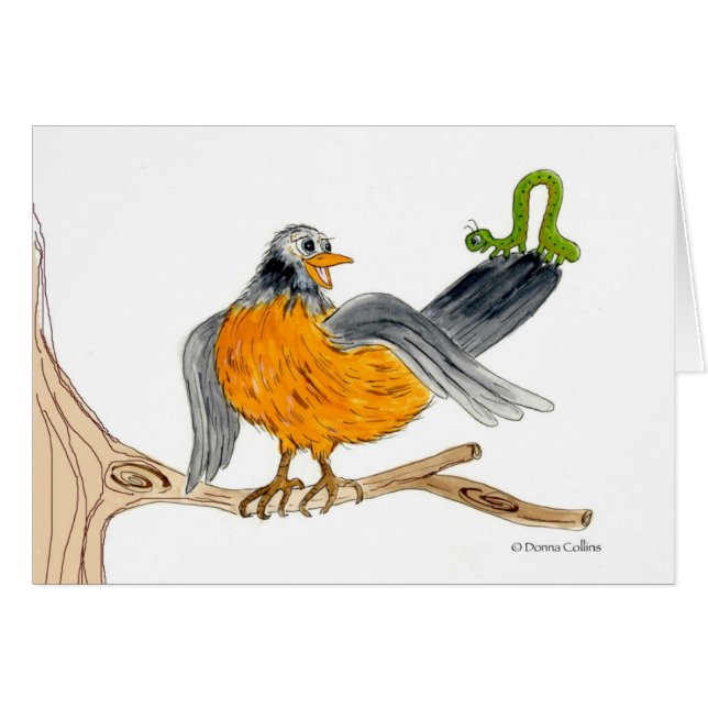 Robin and Green Inch Worm (Front Horizontal)