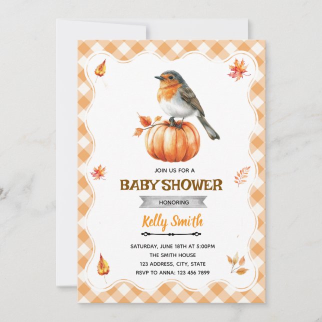 Robin Baby Shower Invitation (Front)