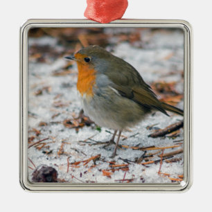 Robin Bauble Metal Tree Decoration