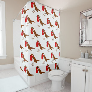 Robin Bird Design Shower Curtain