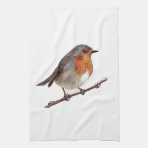 Robin Bird (Erithacus Rubecula) Kitchen Towel