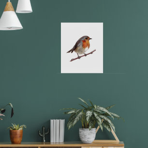 Robin Bird (Erithacus Rubecula) Poster