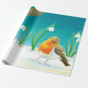 Robin Bird (Erithacus rubecula) Wrapping Paper