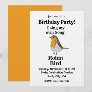 Robin Bird Funny Quote Birthday Party Invitation