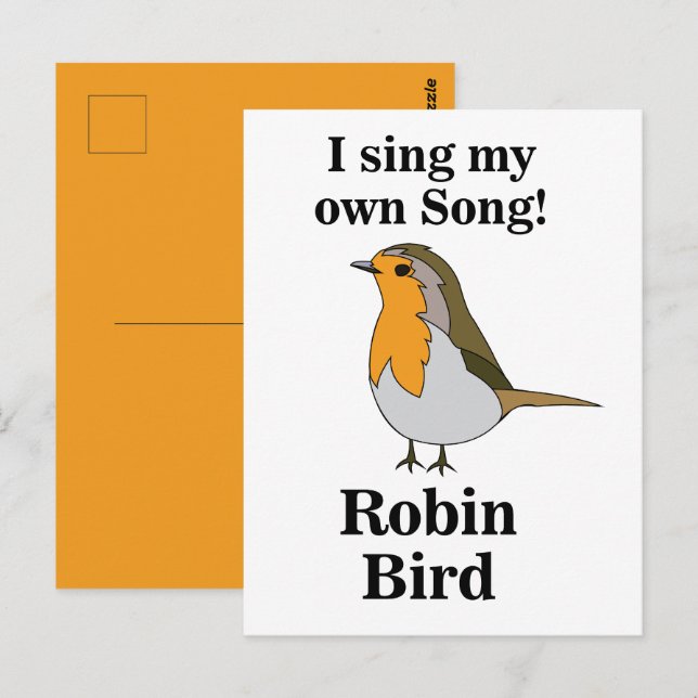 Robin Bird Funny Quote Postcard (Front/Back)