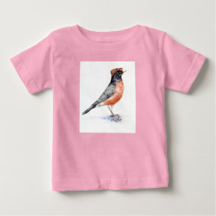 Robin Bird in Hat Baby T-Shirt