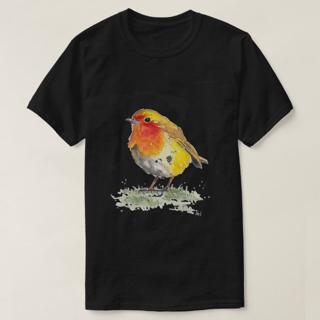 Robin Bird  Motif,  Print Gift Idea symbols & shap T-Shirt (Design Front)
