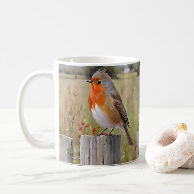 Robin Bird Mug (With Donut)