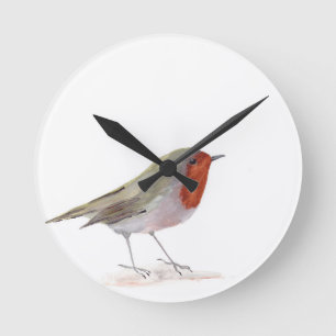 Robin bird round clock