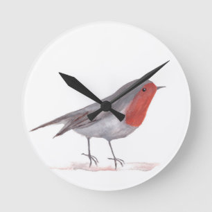 Robin bird round clock