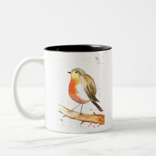 Robin bird Two-Tone coffee mug