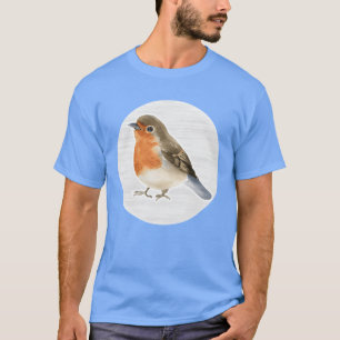 Robin Bird Watercolor Drawing funny T-Shirt