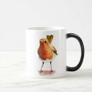 Robin Bird Watercolor Painting Magic Mug