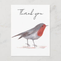 Robin bird watercolor woodland Festive Winter 