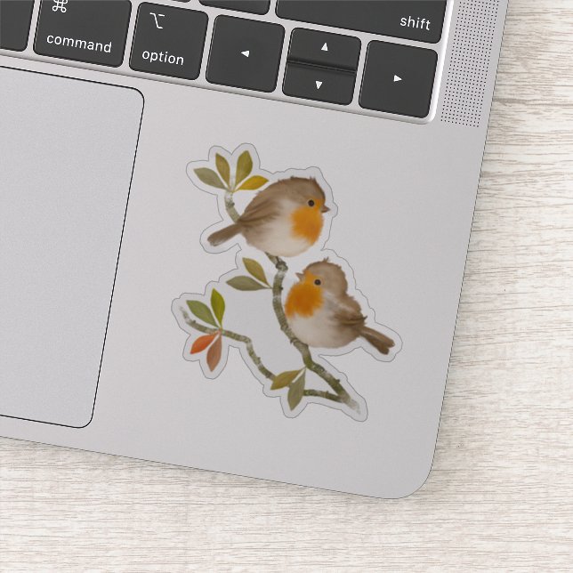Robin Birds Custom-Cut Vinyl Stickers (Detail)