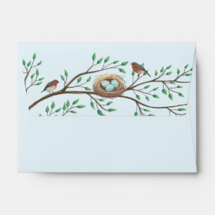 Robin Birds Nest Eggs Spring Baby Shower Envelope