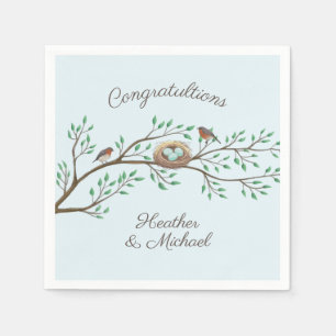 Robin Birds Nest Eggs Spring Baby Shower Napkin