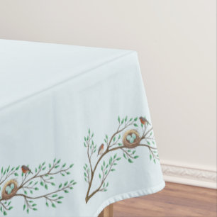 Robin Birds Nest Eggs Spring Baby Shower Tablecloth