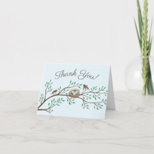 Robin Birds Nest Eggs Spring Baby Shower Thank You Card