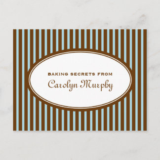 Robin blue chocolate brown custom recipe card